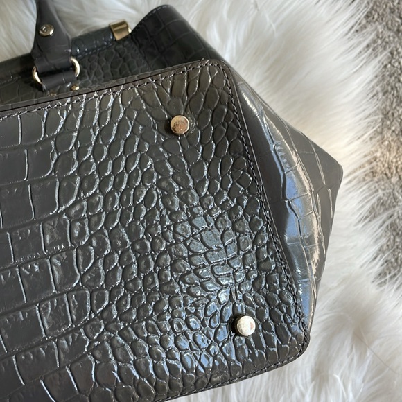 Kate Spade Constance Knightsbridge Gray Croc Embossed Leather Bag EUC - Picture 4 of 16